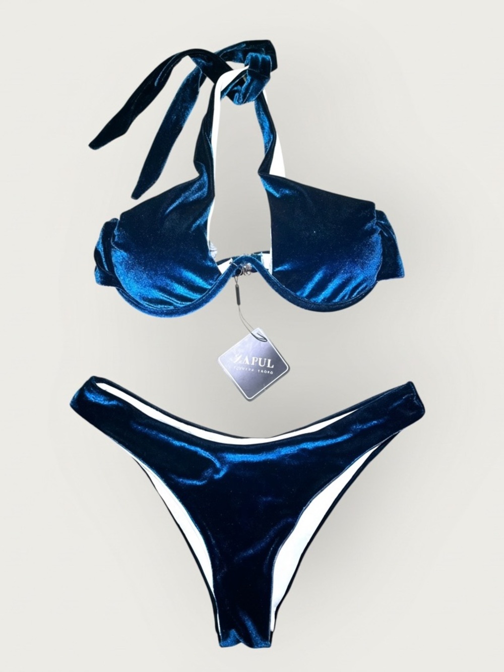 Zaful Blue Shimmery Bikini Top